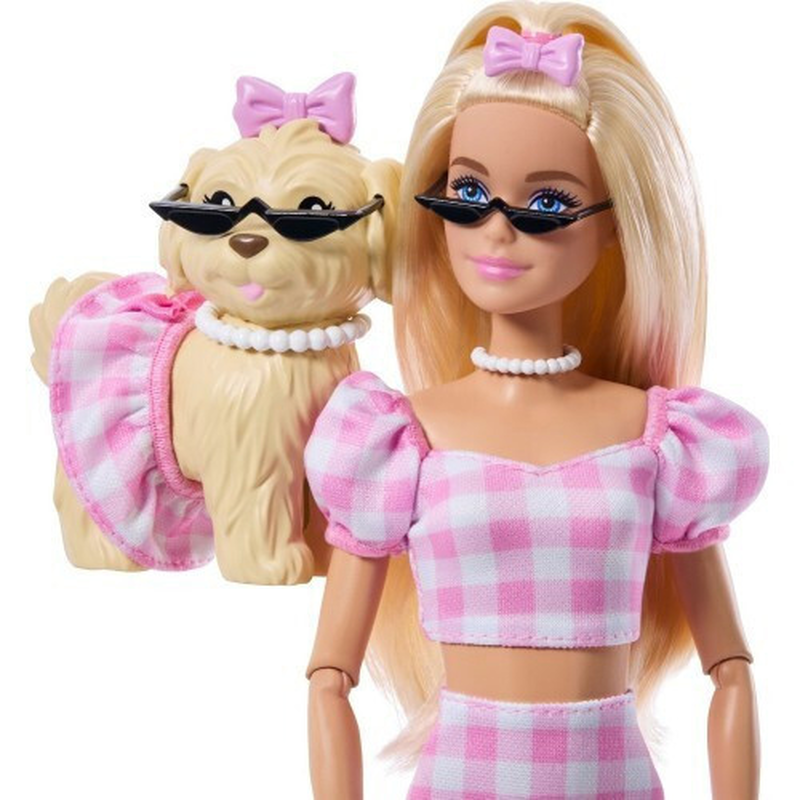 Barbie twinning looks doll with pet dog, , medium-null
