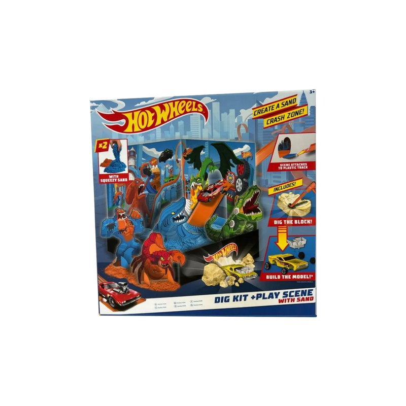 Hot wheels dig kit & play scene with sand, , medium-null