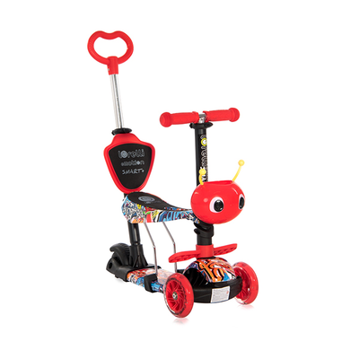 Lorelli scooter smart plus graffiti 3 σε 1 τρίτροχο πατίνι red 3y+, , medium