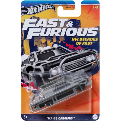 Hot wheels 1:64 '67 el camino – fast & furious hw decades of fast 1/5 hrw41 hnr88, , medium