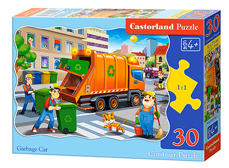 Puzzle 32x23cm 30pcs garbage car castorland, , medium-null