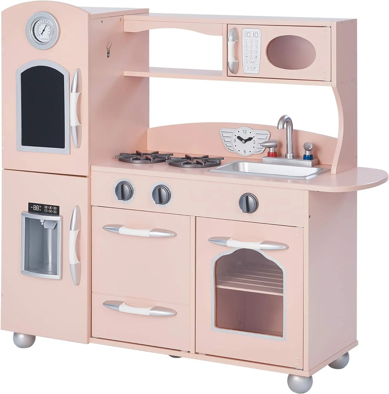Teamson usa little chef westchester retro play kitchen - pink, , medium image number null