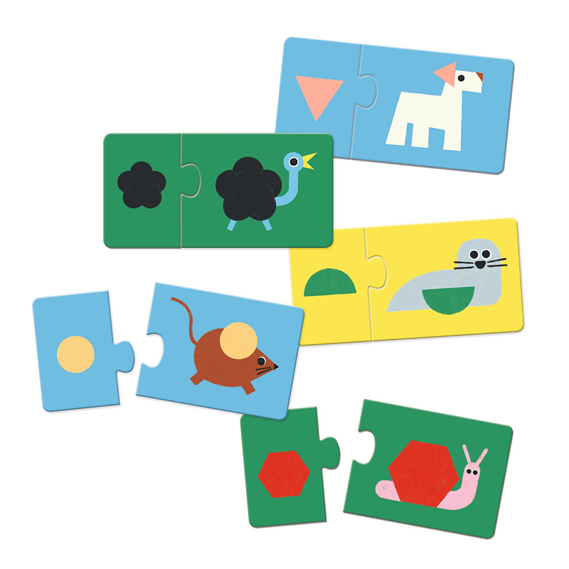 Djeco toys and games educational games - puzzle duo-trio shapes & animals, , medium image number null