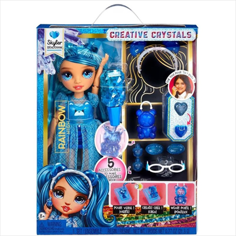 Rainbow high creative crystals fashion doll- skyler 121374euc, , medium-null