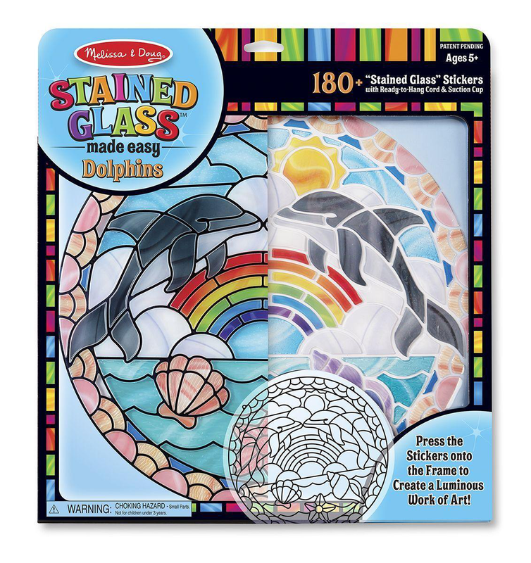 Melissa & doug stained glass dolphin craft sticker kit, , medium image number null