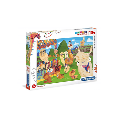 Super color glitter lama puzzle 104pcs, , medium