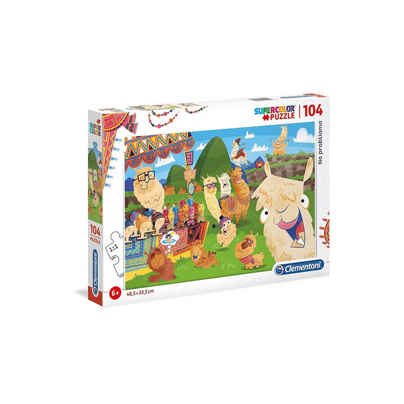 Super color glitter lama puzzle 104pcs, , medium-null