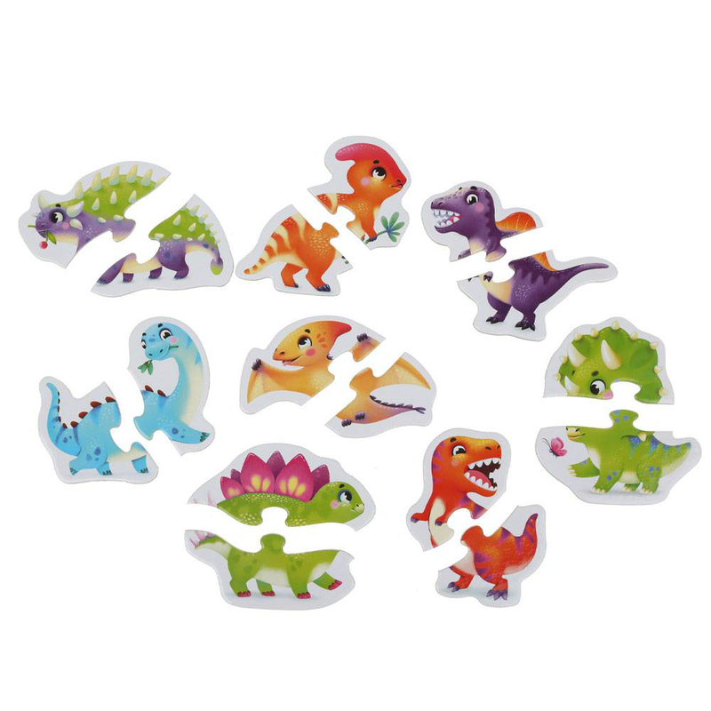 Cubika puzzles 8 in 1 'happy dinosaurs' 16pcs, , medium-null