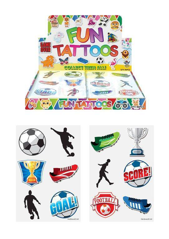Hendrandt n51047 mini football temporary tattoo sheets - assorted, , medium-null