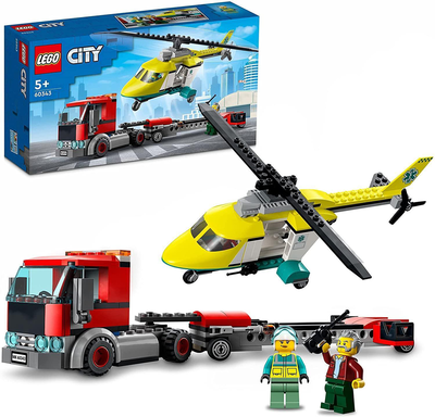 Lego 60343 city great vehicles rescue helicopter transport truck
