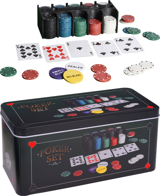 Poker set 200 chips dealer, , medium-null