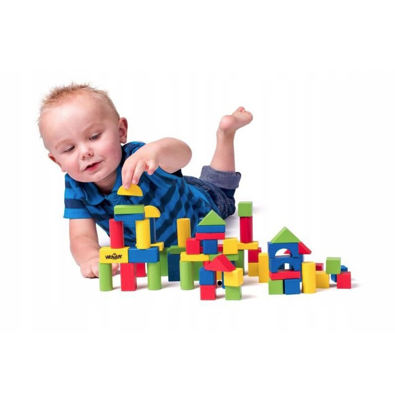 Wooden toddler blocks 50 pcs, , medium-null