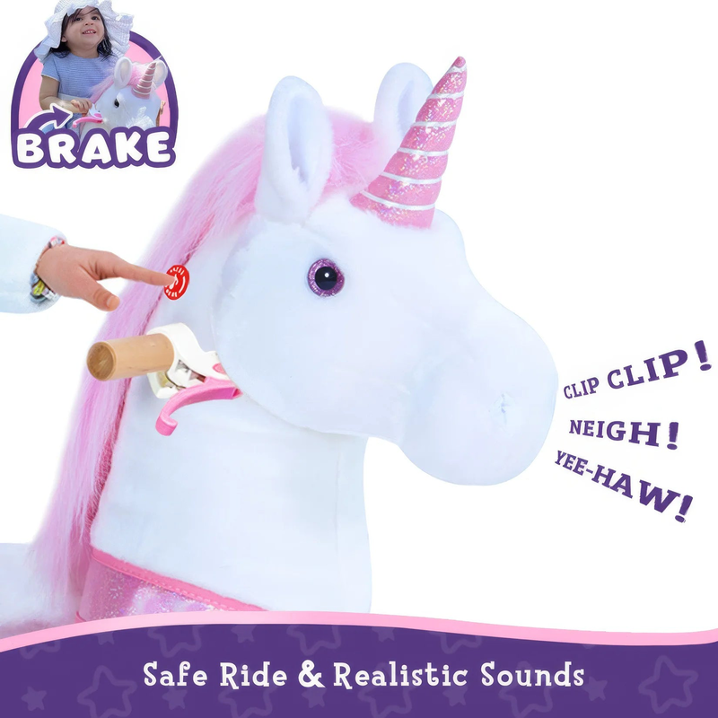 Ponycycle ride-on walking toy unicorn plush for age 7+ years, , medium-null