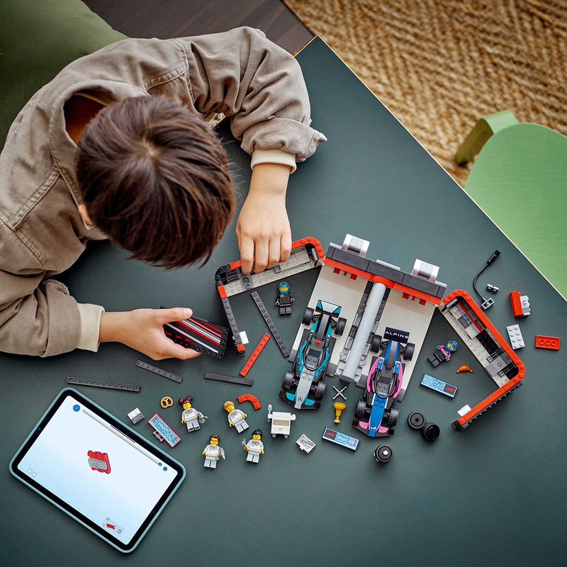 Lego city f1 garage & mercedes-amg & alpine cars 60444 for ages 7+ 678pcs, , medium-null