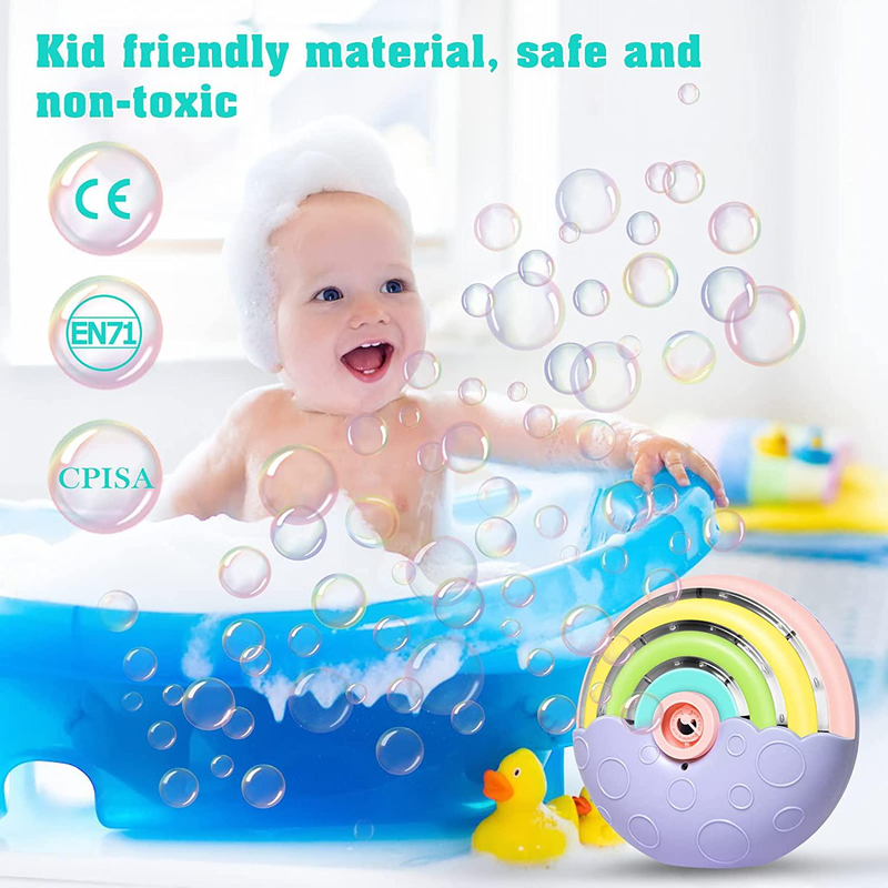 Rainbow bubble machine with lights and sounds-null
