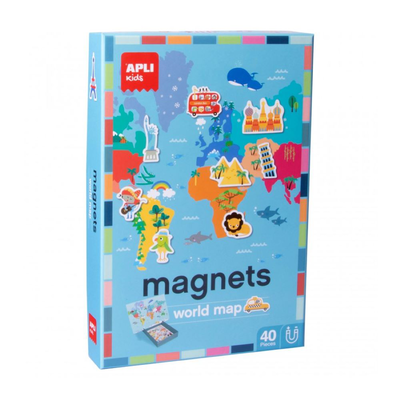 Apli world map magnets, , medium
