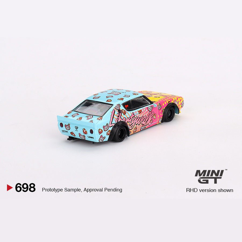 Mini gt 1:64 nissan skyline kenmeri liberty walk bi-color 1973 &ndash; #698 mgt00698 die-cast model, , medium-null