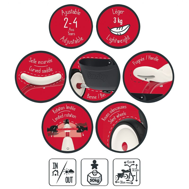 Smoby rookie trike 742000, , medium-null