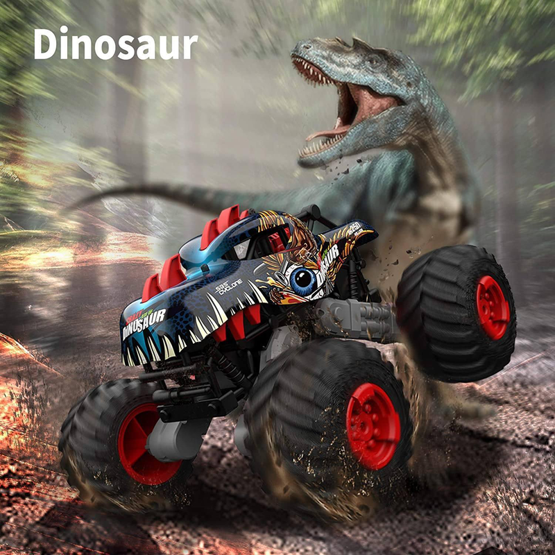 Big wheel tyrannosaurus dinosaur rc monster truck - blue, , medium image number null