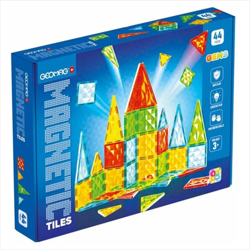 Geomag magnetic tiles gems για ηλικίες 3+ 44τμχ, , medium-null