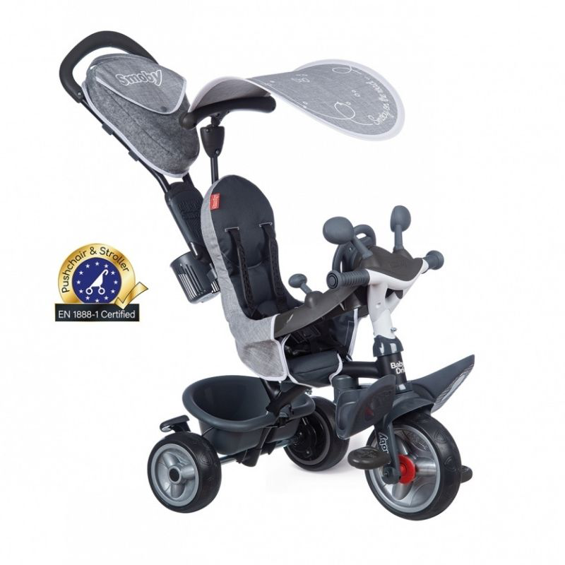 Smoby tricycle baby driver plus grey 741502, , medium-null
