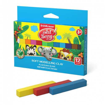 Erichkrause artberry soft modelling clay 12 colors 240gr. N.36906, , medium