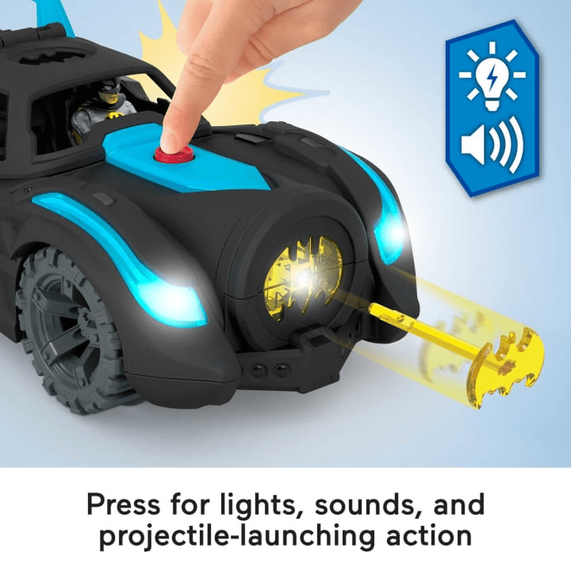 Imaginext dc super friends lights & sounds batmobile hgx96, , medium-null