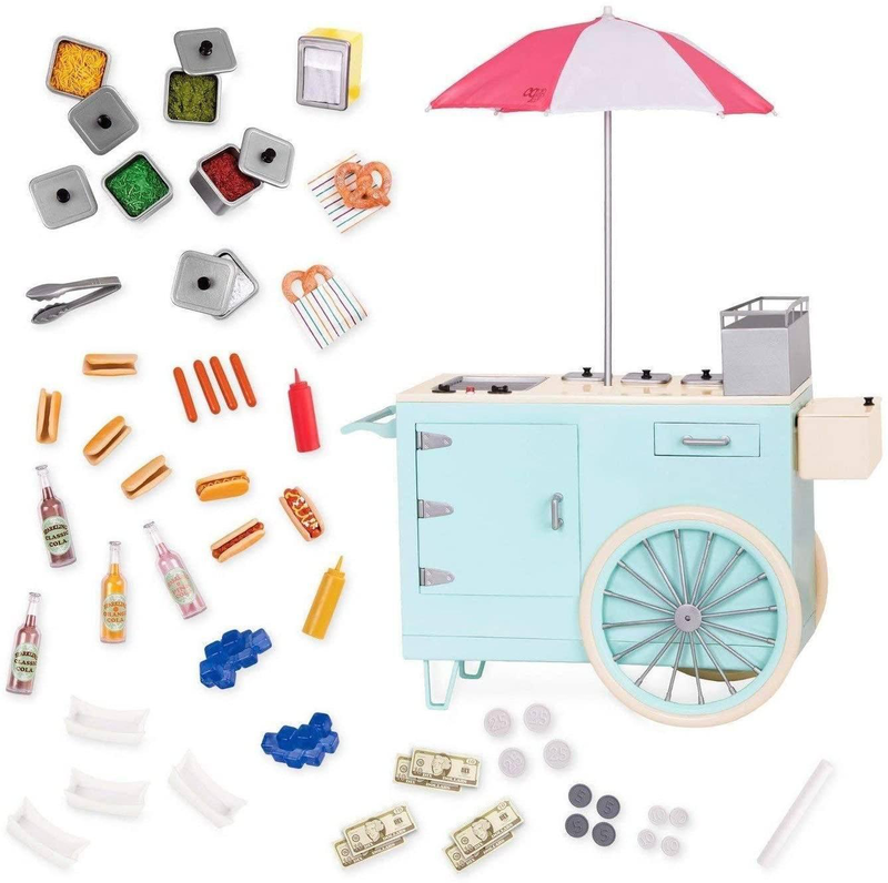 Our Generation retro hot dog cart and accessories, , medium-null