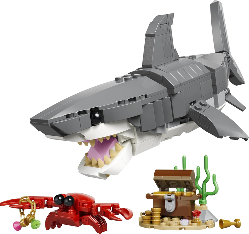 Lego creator 3-in-1 fierce shark with a treasure chest 31381 for ages 8+ 379pcs, , medium-null