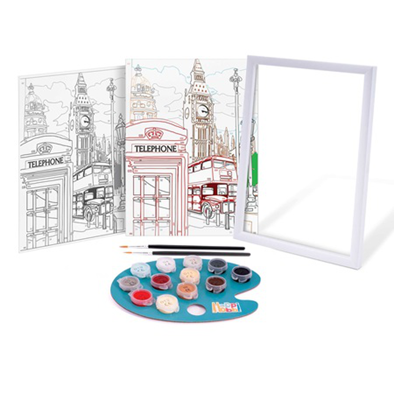 As happihobbi paint & frame paint by numbers - majestic london for ages 12+ 41023, , medium-null