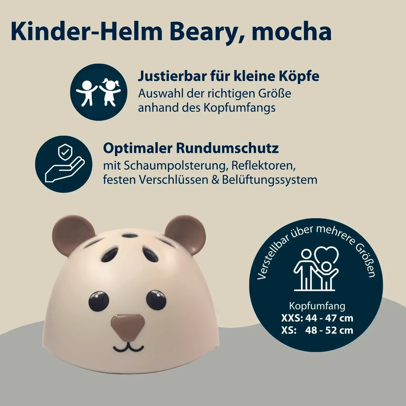 Product image: Hudora children's helmet beary, mocha, size 48–52, , medium-null