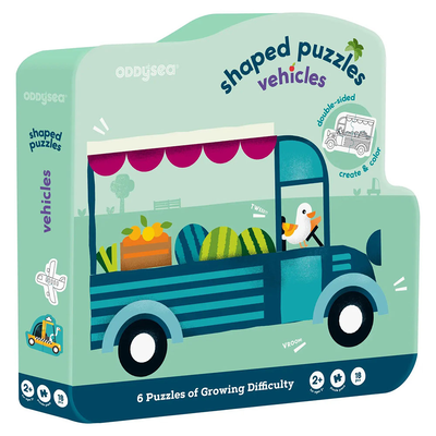 6 shaped puzzles - vehicles, , medium