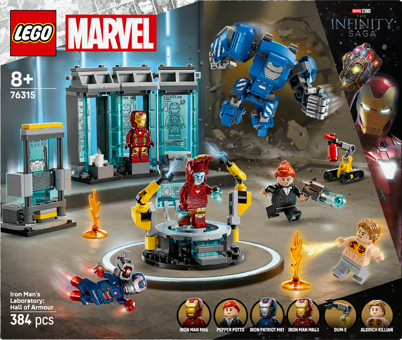 Lego iron man's laboratory: hall of armour 76315 for ages 8+ 379pcs, , medium-null