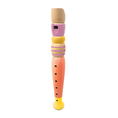 Mini wooden flute red, , medium