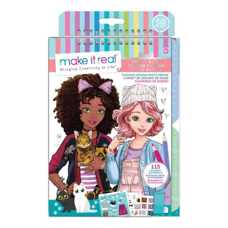 Make it real fashion design sketchbook - pretty kitty 3204, , medium-null