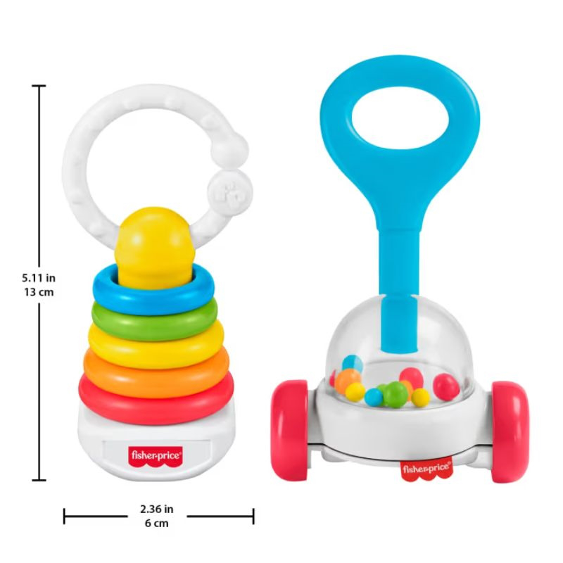 Fisher-price newborn classic 2-pack - baby rattle  sensory activity toys jkp54, , medium-null