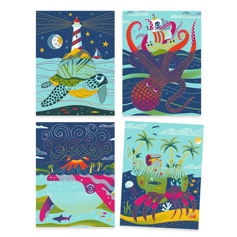 Djeco art and craft small gifts for older ones - scratch cards topsy-turvy, , medium-null