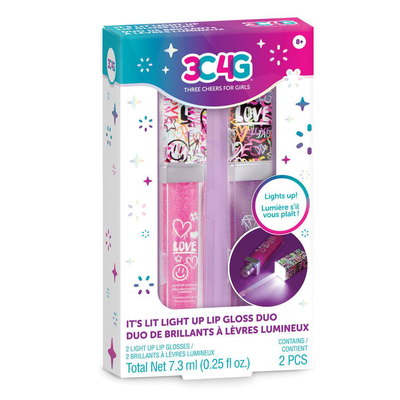 Make it real 3c4G graffiti 2pk light up lip gloss, , medium