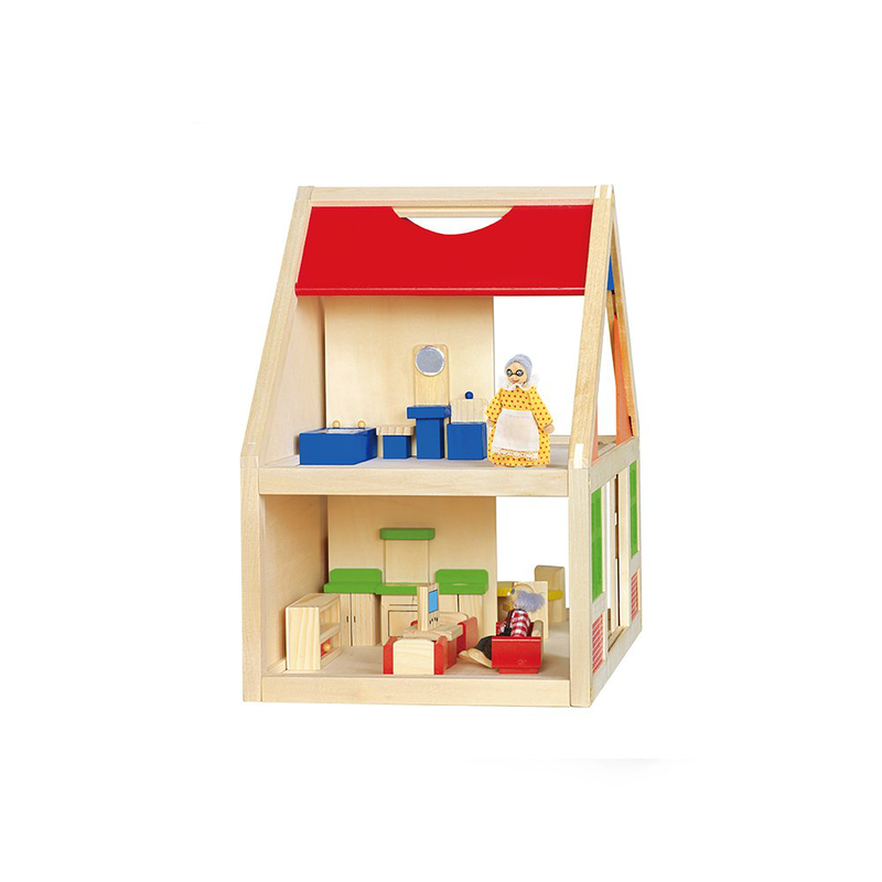 Storeydollhouse with furniture and dolls, , medium image number null