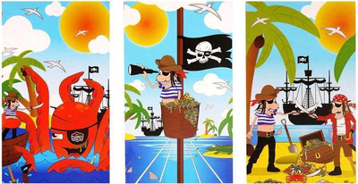 Fun stationary pirates notebook - assorted, , medium