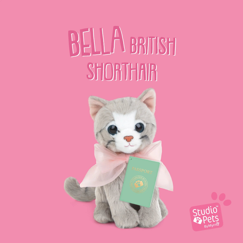 Studio pets bella british shorthair kitten 16cm plush, , medium-null
