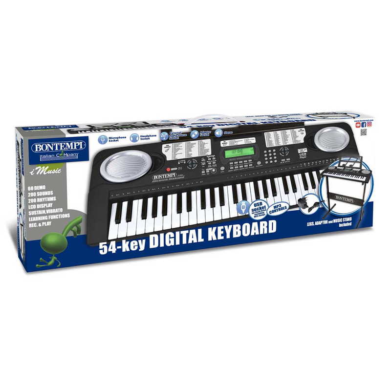 Bontempi 54 keys keyboard with lcd display and legs 16 5425, , medium-null