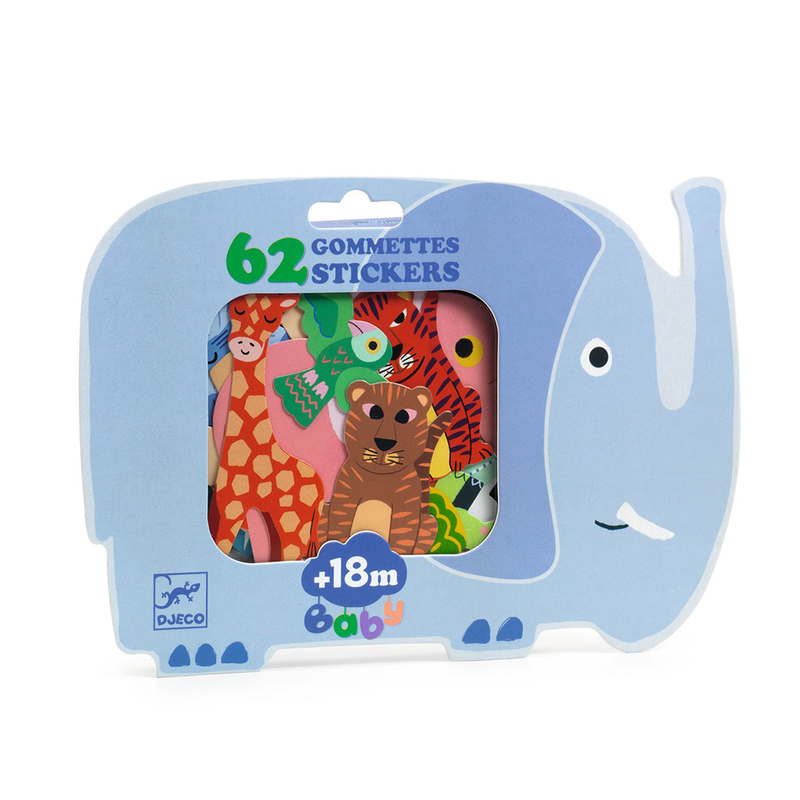 Safari animals - 62 baby stickers, , medium image number null