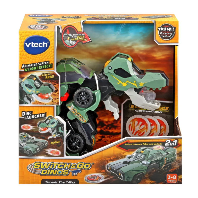 Vtech switch & go dinos thrash the t-rex, , medium-null
