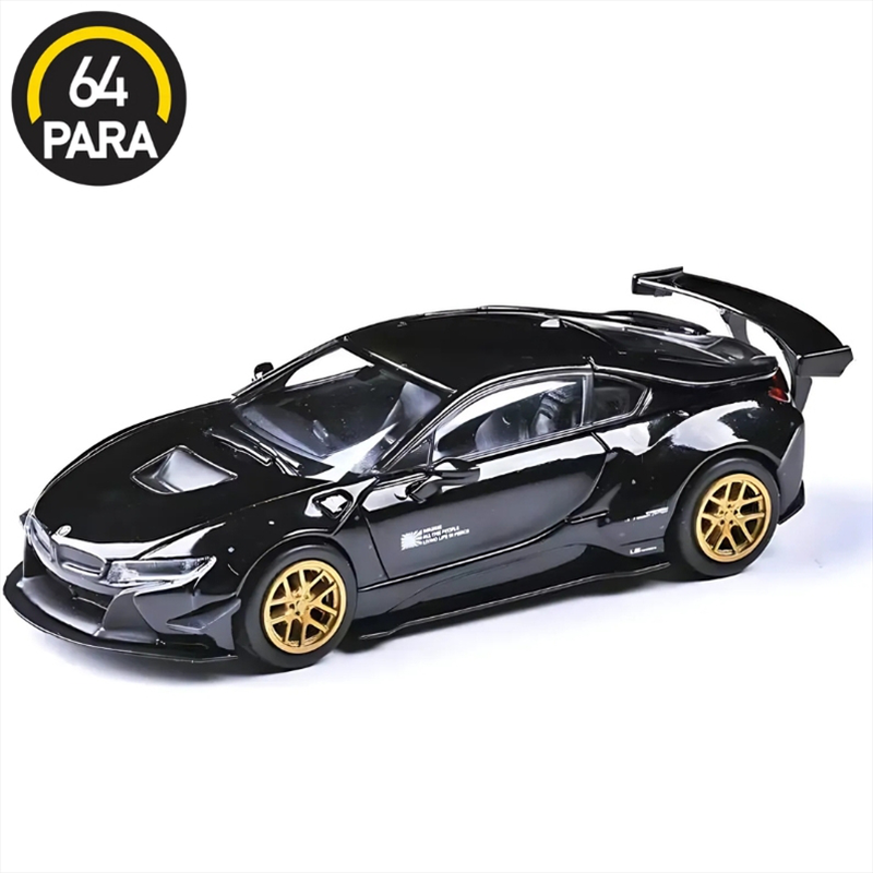 Para64 1/64 2018 liberty walk bmw i8 lhd, black/gold rims, , medium-null
