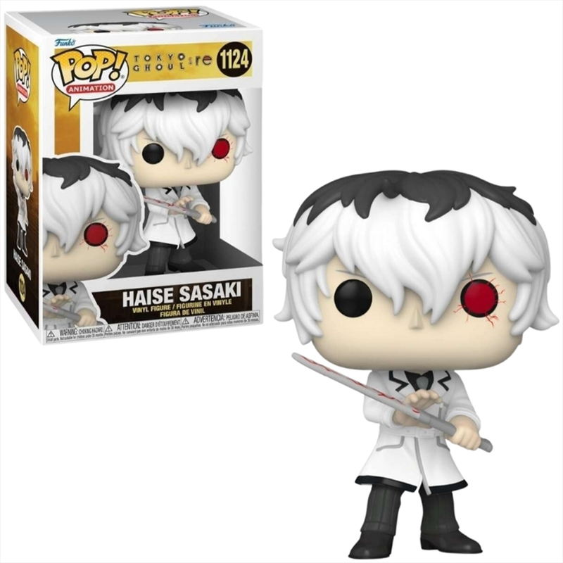 Funko pop! Animation: tokyo ghoul re - haise sasaki in white outfit #1124 vinyl figure, , medium-null