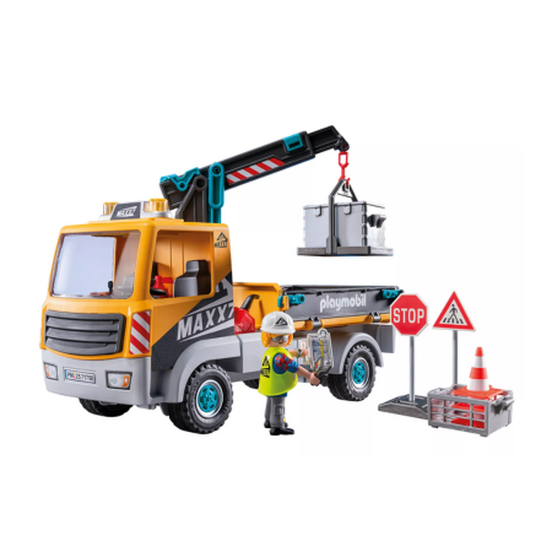 Playmobil action heroes - construction truck with crane 4y+ (71750), , medium-null