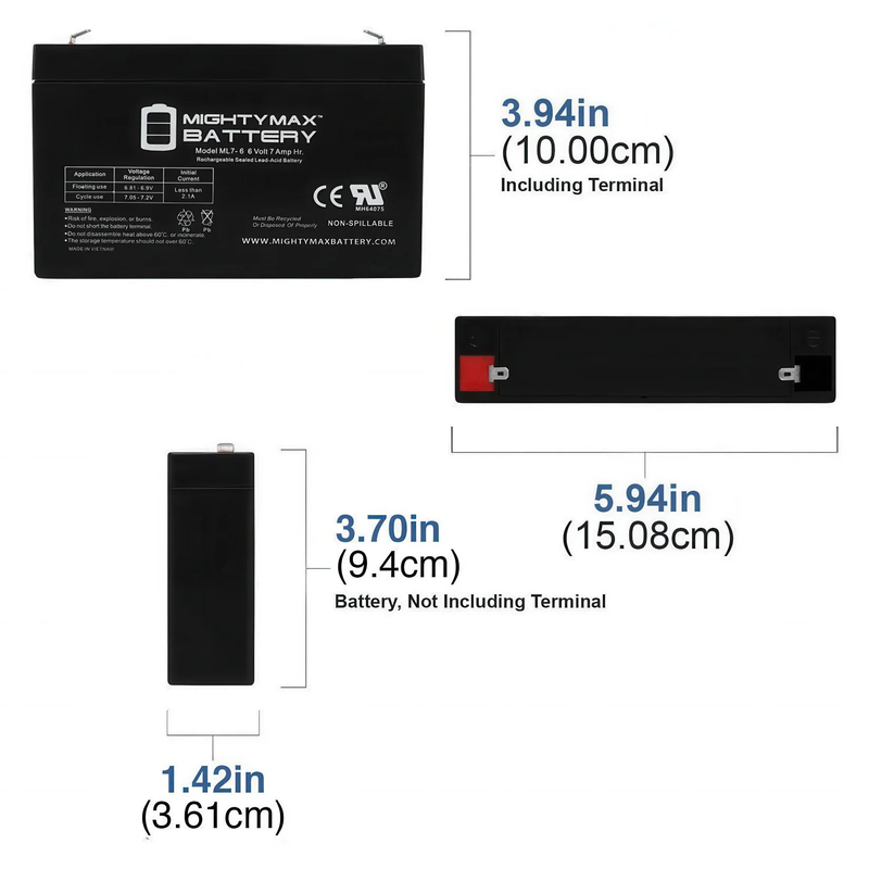Mighty max 6v 7 ah battery, , medium image number null