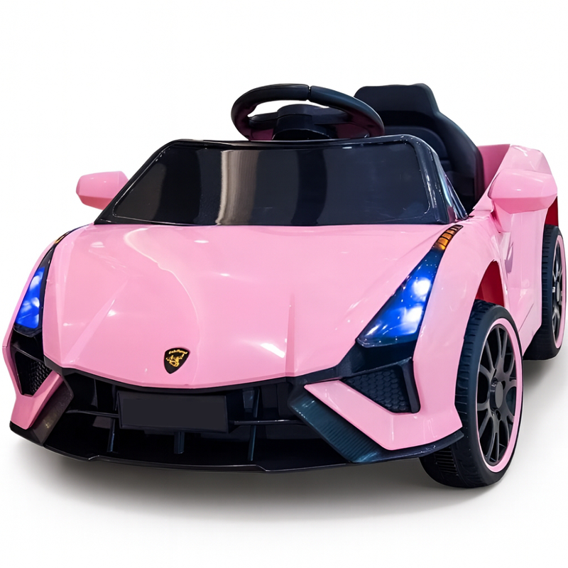 Lamborghini ηλεκτροκίνητο αυτοκίνητο μπαταρίας 12v 4.5ah μονοθέσιο με φώτα, μουσική & τηλεχειριστήριο ροζ, 3+ ετών, , medium-null