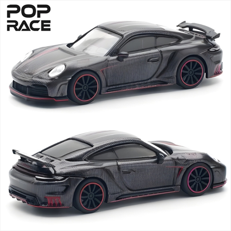 Pop race 1/64 porsche 992 stinger gtr carbon edition *redline*, anthracite, , medium-null